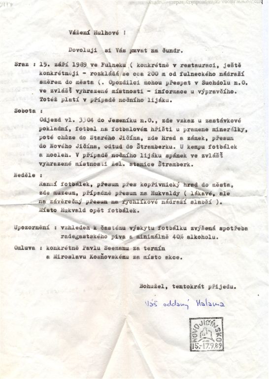 Pozvánka na čundr